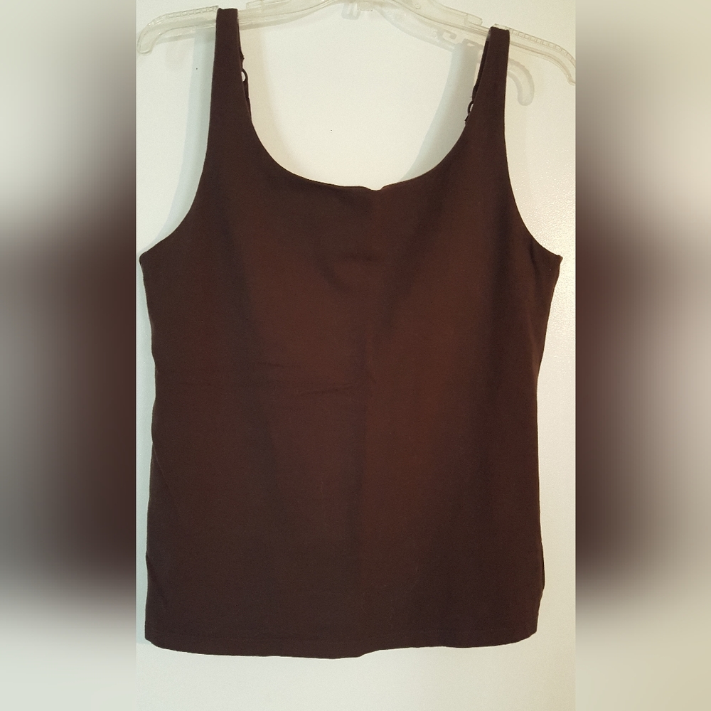 Croft & Barrow Tank Top w/built-in bra in Brown size Large